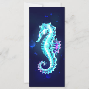 Invitation Magnétique Cheval de mer de glace cristal sur Arrière - plan