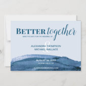 Invitation Magnétique Chic Meilleur ensemble trait d'aquarelle bleu (Recto)