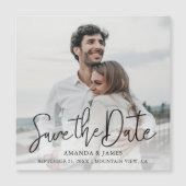 Invitation Magnétique Chic moderne typographie noire mariage Enregistrer (Devant)