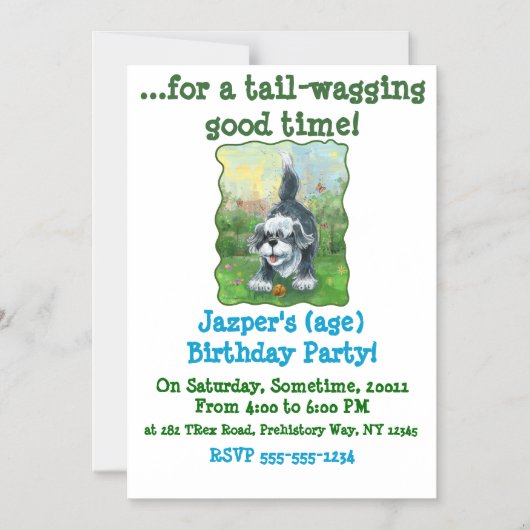 Invitation Magnétique Chien à mouton escarpé (Recto)