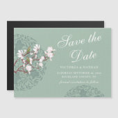 Invitation Magnétique Chinoiserie Vintage horizontale (Devant / Derrière)