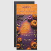 Invitation Magnétique Citrouilles d'Halloween (Devant / Derrière)