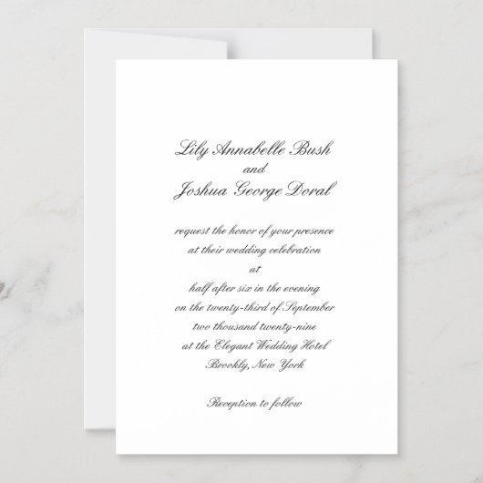 Invitation Magnétique Classic Black and White Timeless Wedding (Recto)