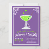 Invitation Magnétique Cocktail de l'Halloween de la Sorcière (Recto)