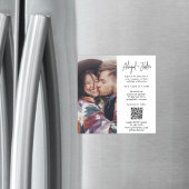 Invitation Magnétique Code QR minimal moderne et Mariage tout-en-un phot