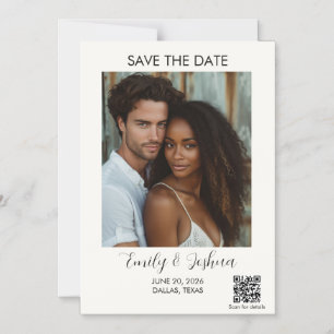 Invitation Magnétique Code QR moderne Enregistrer l'aimant Date