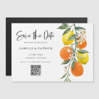 Code QR Orange et Citron Botanique pour Sauvegarde