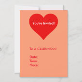 Invitation Magnétique Cœur Rouge Forme Amour Classique Simple Minimalism (Recto)