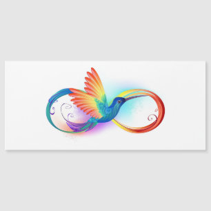 Invitation Magnétique Colibri arc-en-ciel avec symbole d'infini