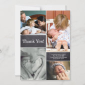 Invitation Magnétique Collage de photos de bébé Merci Annonce de naissan (Recto)