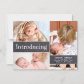 Invitation Magnétique Collage photo magnétique Présentation du 3e bébé (Recto)