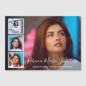 Invitation Magnétique Collage photo simple Graduation moderne (Devant)