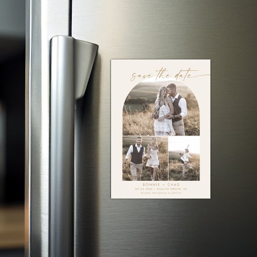 Invitation Magnétique Collection photo Boho Arch moderne Enregistrer la 