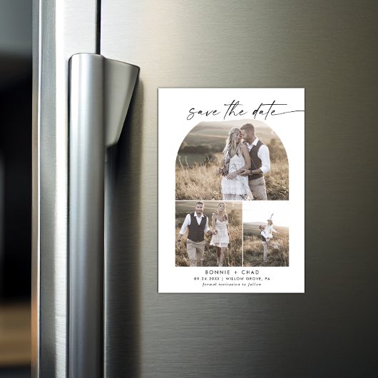 Invitation Magnétique Collection photo Boho Arch moderne Enregistrer la