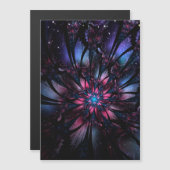 Invitation Magnétique Conception Abstraite des fleurs fractales. (Devant / Derrière)