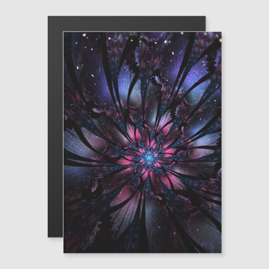 Invitation Magnétique Conception Abstraite des fleurs fractales. (Devant / Derrière)