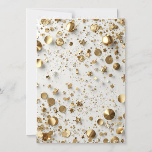 Invitation Magnétique Confetti doré de luxe Célébration élégante