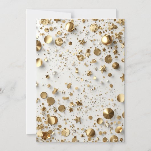 Invitation Magnétique Confetti doré de luxe | Célébration élégante (Recto)