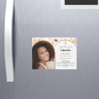 Confirmation d'arche de fleurs en or rose et pêche