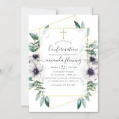 Invitation Magnétique Confirmation géométrique florale d'Eucalyptus (Recto)