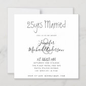 Invitation Magnétique Contemporain ANNIVERSAIRE DE MARIAGE TOUT Manuscri (Recto)