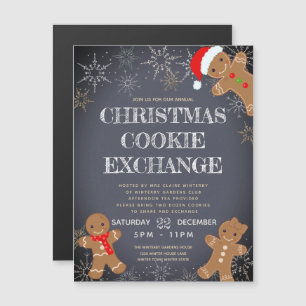 Invitation Magnétique Cookie Exchange Party Fête du charbon de bois