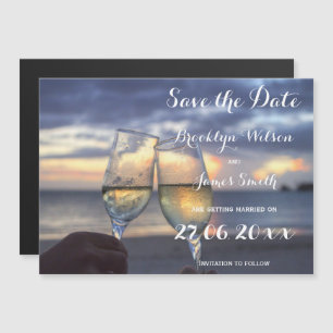 Invitation Magnétique Coucher De Soleil Magnétique Sur Le Mariage De Pla