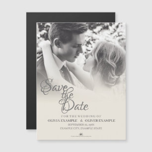 Invitation Magnétique Couple mariage en monochrome
