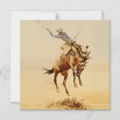 Invitation Magnétique Cowboy sur un Bucking Horse #2 par Edward Borein (Recto)