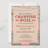Invitation Magnétique Crawfish Boil Lobster Graduation Party Rustique (Recto)