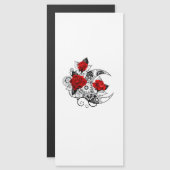 Invitation Magnétique Croissant mécanique avec roses rouges (Devant / Derrière)