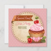 Invitation Magnétique Cupcake N'Importe Quel Événement (Recto)