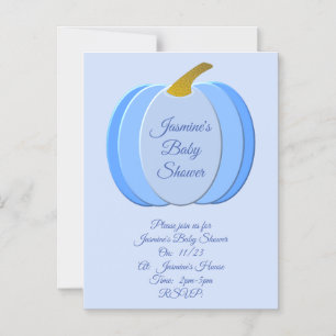 Invitation Magnétique Cute Blue Baby Boy Citrouille Baby shower personna