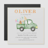 Invitation Magnétique Cute Dusky Green N'importe quel âge fête d'anniver (Devant / Derrière)