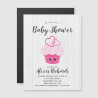 Cute Pink Cupcake Kawaii Baby Shower