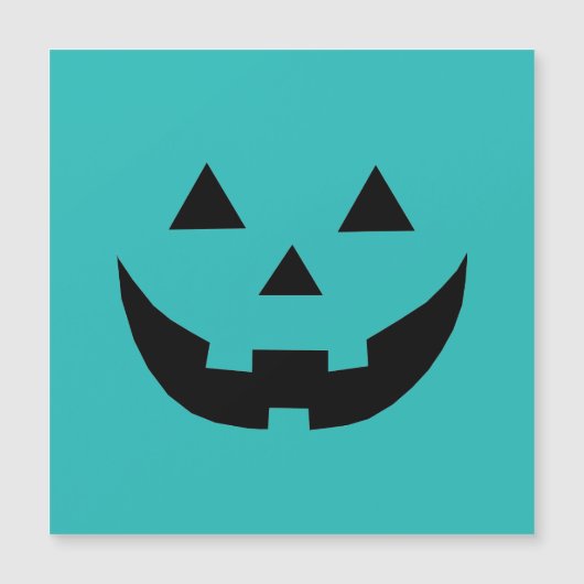 Invitation Magnétique Cute turquoise Jack-o'-lantern drôle Halloween (Devant)