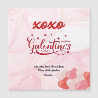 Invitation Magnétique Cute XOXO Parties scintillant en marbre rose Saint