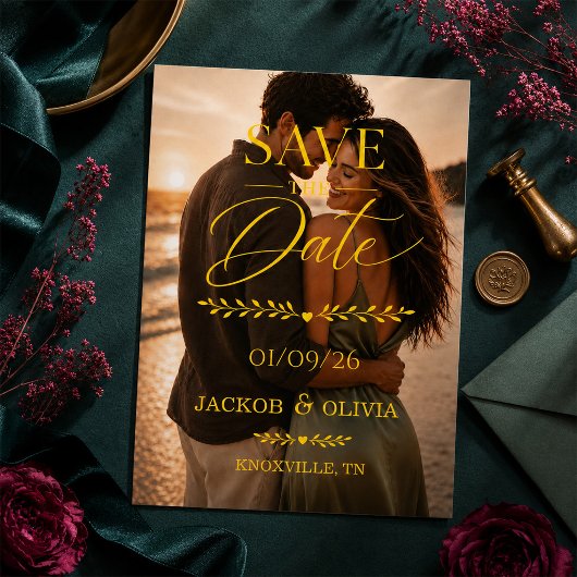 Invitation Magnétique Date de mariage moderne Design Save The Date