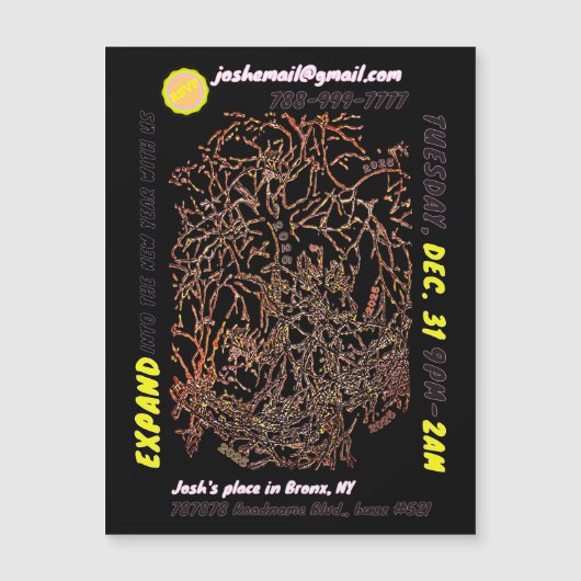 INVITATION magnétique de la fête de la veille du N (Devant)