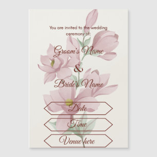 Invitation magnétique de mariage florale pastel rê