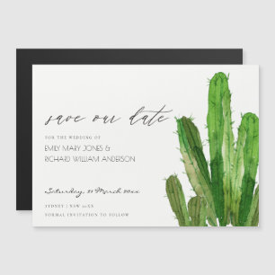INVITATION MAGNÉTIQUE DÉSERT CACTUS FOLIAGE EAU COULEUR ENREGISTRER LA D