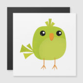 Invitation Magnétique Dessin d'oiseau vert (Devant / Derrière)