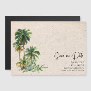 Invitation Magnétique Destination Tropicale Beach Mariage Enregistrer La