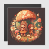 Invitation Magnétique Deux petites filles elfes mignonnes (Devant / Derrière)