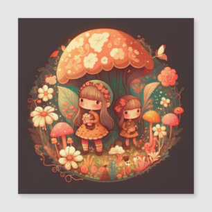 Invitation Magnétique Deux petites filles elfes mignonnes