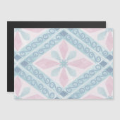 Invitation Magnétique diamond shaped blue pattern (Devant / Derrière)