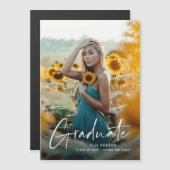 Invitation Magnétique Diplôme de la photographie de script moderne (Devant / Derrière)