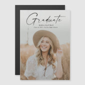 Invitation Magnétique Diplôme de la photographie de script moderne (Devant / Derrière)