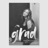 Invitation Magnétique Diplôme photo de script de pinceau moderne (Devant)