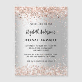 Invitation Magnétique Douche nuptiale argent rose or luxe (Devant)